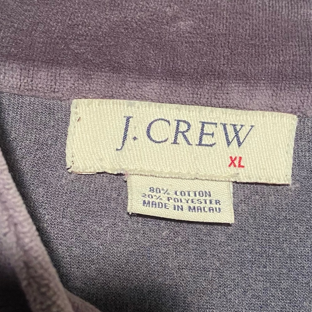 J. Crew Velour‎ Quarter Zip Shirt Mens Size Extra Large Cotton Pullover - Picture 3 of 6